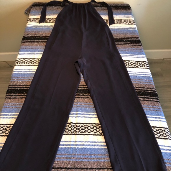 Zara’s Navy Blue Backless Halter Jumpsuit / Size L - Picture 3 of 7